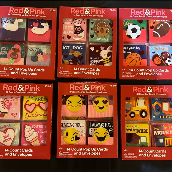 Red & Pink Other - 2 For $5. Valentine’s Day Card Exchange Set. 14 Cards Per Box. Brand New.